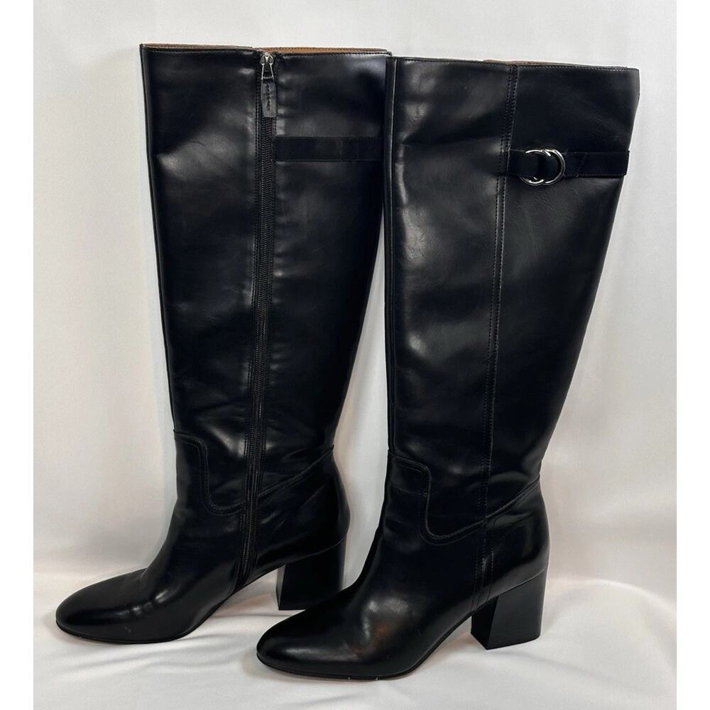 Franco Sarto Oxley Women's Black Tall Block Heel Boots 9.5